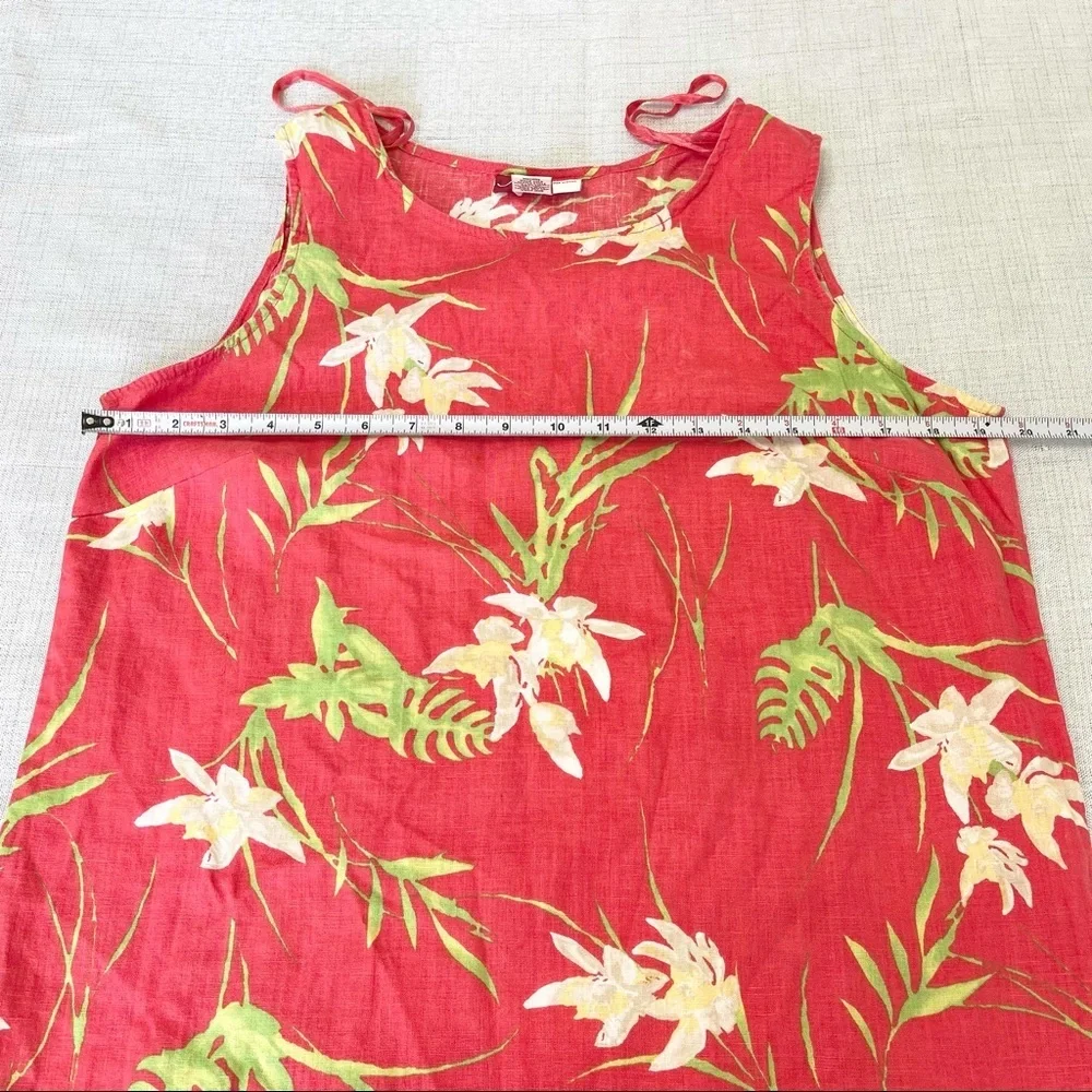 JM Collection by Jennifer Moore Women Linen Floral Maxi Dress. Size 14.